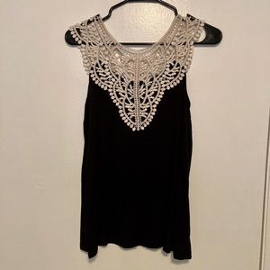 Classy black and white embroidered top